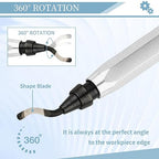 Deburring Tool with 12 High Speed Steel Blades, Deburring Tool 3D Printing, Deburring Tool for Metal, Resin, Copper, Plastic, PVC Pipes, 3D Printed Edges (1 Silver Handle)
