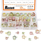 55Pcs Spring Band Type Action Fuel Line Silicone Vacuum Hose Pipe Clamp Low Pressure Air Clip Clamps Fasteners Assortment Kit (5 x 7mm 8mm 9mm 10mm 11mm 12mm 13mm 14mm 15mm 16mm 17mm)