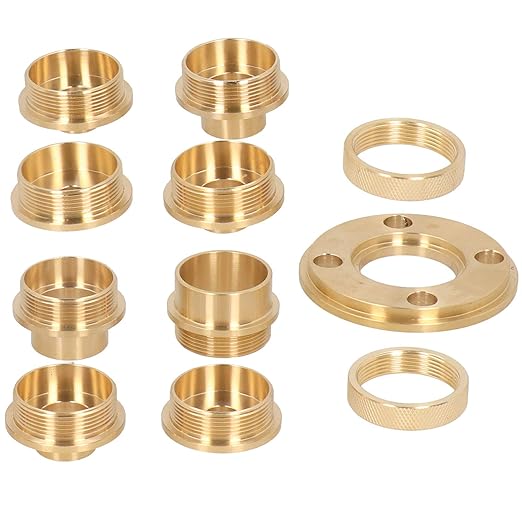 11 Pieces Brass Router Template Bushing Guides Set with Storage Box, Metal Bushing Set with Lock Nut Adapter Router Accessory