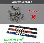 Socket Organizer Drive ABS Tools - Socket Holder, Premium Quality 15 Pieces Socket Holders Kit 1/4-Inch x 80 Clips, 3/8-Inch x 75 Clips, 1/2-Inch x 60 Clips（15PC,Mix-color)