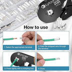 300 Pcs Wire Ferrules Kits Silver Plated Copper Crimp Terminal Connector 8 Sizes AWG (1/0,2/0,2,4,6-5, 8-7, 10 12) Sleeves Insulated Cord Pin End Terminal
