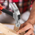MAXPOWER Hammer Set, 8oz & 20oz Claw Hammers, Polished Carbon Steel Hammer-Head & Fiberglass Handle with Rubber Grip