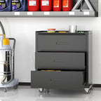 Mobile Tool Storage Cabinet with Wheels,Heavy Duty Rolling Tool Cabinets for Garage,Metal Storage Cabinets with 3 Drawer,Assembly Required