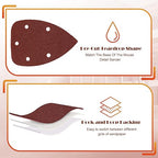 100 Grit Mouse Sander Sandpaper, Jamiikury 5 Hole Detail Sander Sandpaper Palm Sander Paper Mouse Sanding Pads Hook and Loop Sanding Sheets - Pack of 20