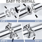 3 inch V Band Clamp with Flange Male Female - 2PCS 304 Stainless Steel Quick Release V Band Clamp Exhaust For Turbo, Downpipes, Exhaust Systems(3.0")