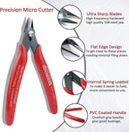 Small Wire Cutters, 5 PACK, 5 Inch Micro 170 Flush Cutter, HOUSERAN Wire Cutters Spring Loaded Cutting Pliers, Side Cutters, Diagoanl Cutters for Jewelry Making, Models, Zip Ties Plastic Wire Snips