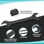 DURATECH Super-Thin Open End Wrench Set, SAE, 8-Piece,1/4" to 1-1/16", Black Electrophoretic Coating, with Rolling Pouch