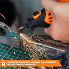 HARDELL Rotary Tool Kit - 180W Corded Power Rotary Tool 6 Variable Speeds with 61 Accessories, 8000-35000RPM, for Sanding, Polishing, Cutting, Engraving,Carving, DIY Crafts