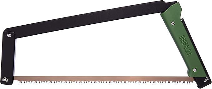 AGAWA - BOREAL21 TRIPPER KIT - 21 inch folding bow saw, rugged cordura sheath, additional aggressive blade (Black Frame - Green Handle)