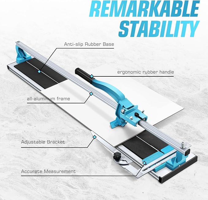 DNA MOTORING 40 Inch Manual Tile Cutter, Professional Porcelain Ceramic Tile Cutter, Professional Porcelain Slab Cutting Machine with Tungsten Carbide Cutting Wheel, TOOLS-00710