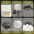 200W LED Solar Work Light 20000LM Magnetic Portable Light, 20000mAh Rechargeable with 5 Modes, IP66 Waterproof for Outdoor Camping, Car Repair, Building, Workshop, Garage, Emergency