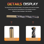 Drill Bit, 12mm Cutting Diameter, 4341 HSS Gold and Black 118° Cutting Angle Number Jobber Bits - (Applications: for Drilling Soft Metal Plastic Wood), 5-Pieces