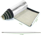 Wire Heat Shield Sleeve Aluminized Heat Shroud Heat Sleeving Fuel Line 2.2" I.D. X 3Ft With 10 Pcs Stainless Steel Cable Metal Zip Ties