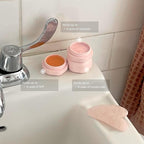 Cadence Travel Containers Basic Skincare Set - Magnetic Containers with Lids,Carry On Travel Essentials For Women/Men - 3 Small Capsules (0.56oz) - Cleanser, Moisturizer & Sun-Icon Labels - Petal