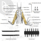 BIBURY Multitool Pliers Pro BI2045, Foldable Multitools with Replaceable Wire Cutters and Saw, Stainless Steel Multi Tool w/Upgraded Scissors and Screwdriver Set, Ideal for Camping, Hiking, Survival
