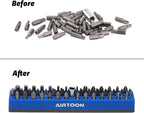 AIRTOON 2PCS 1/4" Magnetic Hex Bit Holder, 43 Holes Bit Storage with Strong Magnetic Base, Magnetic Screwdriver Bit Organizer, Red and Blue