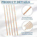Tandefio 40 Sticks Brazing Rods AWS BCUP-3 5% Silver Solder Phos Copper Brazing Alloys Flat Welding Rods Industry 0.050"x1/8"x10" for Air Conditioning Refrigerator Cold Storage HVAC Units