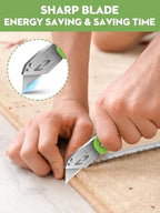 Utility Knife, BIBURY Upgraded Version Heavy Duty Box Cutter, Pocket Carpet knife with 10 Replaceable SK5 Stainless Steel Blades, Belt Clip, Easy Release Button, Quick Change and Safety Lock-Green