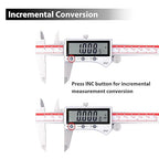 VINCA IP67 Grade Digital Caliper, DIPA-0605 0-6 Inch/150mm, Inch/Millimeter/Fraction Conversion, Stainless Steel, Large LCD Screen