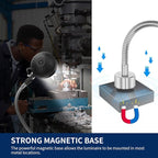 20W WangJiaTai Magnetic Work Light, LED Machine Work Light with 16 in Flexible Gooseneck and Magnetic Base, Shop Tool Lamp for Lathe, Work Bench,Machine,Grill,Industrial Lighting, 2000Lumens, Silver