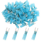100PCS AWG16-14 Heat Shrink Fork Connectors,Insulated Fork Spade #8 Wire Connectors Kit,SV2-4 Waterproof Marine Crimp Terminals for Watercraft, Electronics, Automotive
