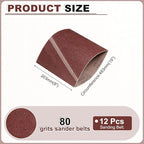 HARFINGTON 8 x 19 Inch Sanding Belts, 10 Pcs 80 Grits Aluminum Oxide Abrasive Belt Sander File Belt for Woodworking, Metal Polishing, Knife Sharpener