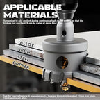 Hole Saw 8 PCS, Hole Saw for Metal, TCT Hole Cutter, 6Drill Saws with 2* Extra Pilot Center Bits, 2* Springs for Metal, Iron and Stainless Steel, Hard Materials