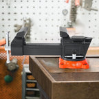 VEVOR Bench Vise, 5" Jaw Width, 5" Max Jaw Opening Multipurpose Vise with 360° Swivel Locking Base, 2.8" Throat Depth, Heavy Duty Ductile Iron Workbench Vise with Anvil, for Clamping Round Pipes
