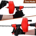 50 FT Double Mode Drain Snake Tools, 11-in-1 Drain Auger for Sink and Drain Unblocking, Plumbing Snake for Kitchen, Bathrom and Shower Sink, Snake for Real DYIs【Upgraded】