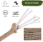 Hikeman 4 Pack Camping Rope with Locking Carabiner Clip,4mm Reflective Guy Lines with Triangular Guyline Adjuster Tensioner,Nylon Cord for Tent Tarp Tie Down,Hiking,Backpacking (White)