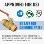Shut off Ball Valve 1 Inch, SUNGATOR 1 Inch Ball Valve, Push-to-Connect Water Shut off Fittings, No Lead Brass Push Plumbing Fittings for PEX Pipe, Copper, CPVC, Pack of 1