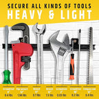 12" Heavy-Duty Magnetic Tool Holders (4 Pack - 48" Total) - Extremely Powerful Magnetic Pull Force to Hold Heavy Tools (Upgraded Version) - Professional Tool Bars/Strips Organizer