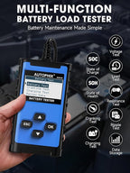 AUTOPHIX BAS100 Car Battery Tester 12V 24V, Accurate Automotive Load Meter Alternator Analyzer 100-2000 CCA Load Tester, Charging & Cold Cranking Test for Cars Truck Motorcycle Boat and More