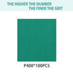 100PCS 400 Grit Premium Green Sanding Discs, 5-Inch 8-Hole Sandpaper for Random Orbital Sander