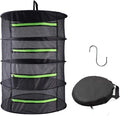 Drying Rack Net Dryer 4 Layer 2ft Black W/Green Zippers Hydroponics Drying Rack Herbs for Plant Bud Seed,Plant Racks for Weed,Mesh Hanging Plant Dry,Herb Dry,for Garden Outdoor Bud Tea