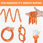 X XBEN Braided Polyester Arborist Rope 1/2 inch X 220ft, 48 Strands, 12 Inner core,5174 LBS Breaking Strength Outdoor Ropes, Arborist Rigging Rope for Rock Hiking Camping Swing Tree Rescue,Orange