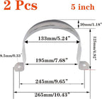 2 Pcs 5inch Rigid Pipe Strap,Two Hole Stainless Steel Strap U Bracket, Widened Tube Strap Tension Clip Assortment Kit Heavy Duty Pipe Clamp（133mm）