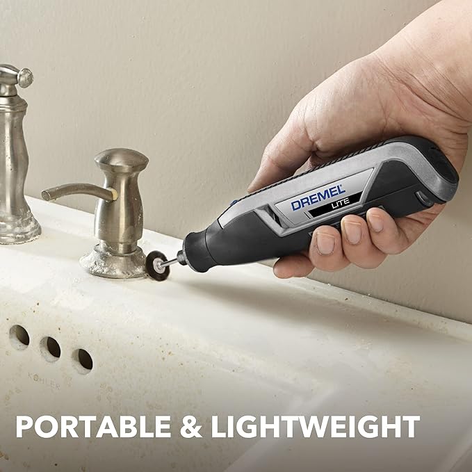 Dremel Lite 7760 N/10 4V Li-Ion Cordless Rotary Tool, Variable Speed Multi-Purpose Kit, USB Charging, Easy Accessory Changes - Perfect For Light-Duty DIY & Crafting, Sanding, Engraving and Polishing