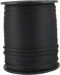 3/16 inch Black Dacron Polyester Rope - 500 Foot Spool | Solid Braid - Industrial Grade - High UV and Abrasion Resistance - Low Stretch