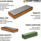 Sharp Pebble Premium Leather Strop for Knife Sharpening with Polishing Compound - Sharpening Strop for Knives, Straight Razor, Chisels - with eBook Guide