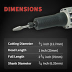 S&F STEAD & FAST Carbide Burr with ¼” Shank ½” Cutter Dia 1” Length, Professional Grade Tungsten File, Die Grinder Bit for Electric or Air Die Grinder, Tree Round Nose, Grinding Burr bit for Metals