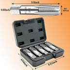 5-Piece NPT Pipe Tap Set, Precision Carbon Steel NPT Tap Set for Clean Accurate Threads, 3/4" NPT Tap, Perfect for Plumbers Mechanics DIYers, with Durable Plastic Case.