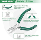 WORKPRO Jewelry Pliers Set, 3 Pack Jewelry Making Tool Kit- Needle Nose Plier/Chain Nose Plier, Round Nose Plier and Wire Cutter for Charm Bracelet, Jewelry Repair, DIY Crafts, Jewelry Making Supplies