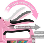 WORKPRO Pink Staple Gun, 6-in-1 Manual Brad Nailer with 4000-Pieces Staples for Fixing Material, Carpentry, Upholstery, Furniture and DIY - Pink Ribbon