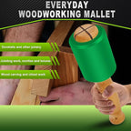 Wood Carving Mallet 12 oz - Non-Slip Urethane Head Woodworking Hammer for Chisels & Carving Tools (deep green)