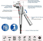 AUCO Durable Right Angle Drill Attachment, Adjustable Drill Adapter, Impact Fit, Max Torque 500 in-lbs (56.5 Nm), All Metal Body & Steel Gear, For Use with Cordless Drill and Impact Driver