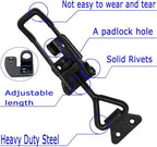 4Pack Heavy Duty Toggle Latch Clamp, 1320lbs 4003 Latch-Style Toggle Clamp with Lock Hook, Pull Action Latch with Catch Plate, Metal Quick Release Draw Latch for Trunk Jig Smoker Door Tool Boxes