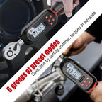 3/8 Inch Digital Torque Wrench with Preset Values, 2.2-44.3 Ft-lbs/3-60Nm, Buzzer and LED Notification, Small Electronic Torque Wrench for Motorcycles