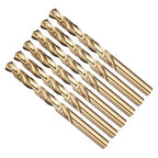 Drill Bit, 7/32" Cutting Diameter (5.556mm), 4241 HSS Black and Gold 118° Cutting Angle Versatile Jobber Bits - (Applications: for Drilling Plastic Wood Soft Thin Metal), 6-Pieces