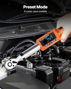 VEVOR Digital Torque Wrench 3/8" Drive, 5-99.57FT.LB(6.7-135Nm) ±2% Accuracy, Electronic Torque Wrench with Preset Mode,Vibration,Buzzer,LED Notification,Extension Bar, 1/2 Adapter, 5 Units of Measure